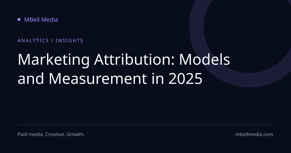 Marketing Attribution: Models and Measurement in 2025